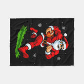 Santa Playing Football Xmas Funny Christmas Footba Fleece Deken (Voorkant (Horizontaal))