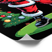 Santa Playing Golf Funny Holiday Christmas Xmas Pa Poster (Hoek)