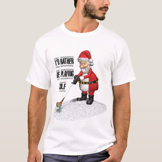 SANTA PLAYING GOLF T-SHIRT (Voorkant)