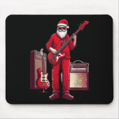 Santa Playing Guitar B Christmas Pajama Musician B Muismat (Voorkant)