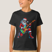 Santa Playing Guitar Musician Guitarist Christmas  T-shirt (Voorkant)