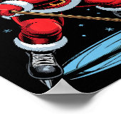 Santa Playing Hockey Funny Holiday Christmas Xmas  Poster (Hoek)