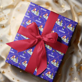 Santa Playing Ice Hockey Christmas Personalized Cadeaupapier