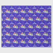 Santa Playing Ice Hockey Christmas Personalized Cadeaupapier (Vlak)