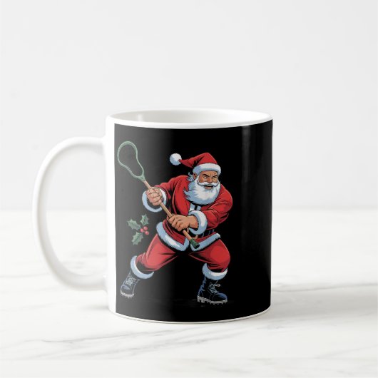 Santa Playing Lacrosse Funny Holiday Christmas Xma Koffiemok (Links)