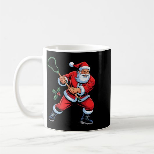 Santa Playing Lacrosse Funny Holiday Christmas Xma Koffiemok (Links)