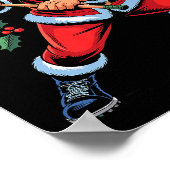 Santa Playing Lacrosse Funny Holiday Christmas Xma Poster (Hoek)