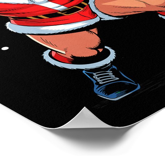 Santa Playing Rugby Funny Holiday Christmas Xmas P Poster (Hoek)