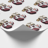 Santa Playing Saxophone Xmas Musician Saxophonist  Cadeaupapier (Hoek)