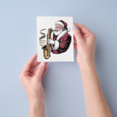 Santa Playing Saxophone Xmas Musician Saxophonist  Flyer (Hand)