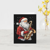 Santa Playing Saxophone Xmas Musician Saxophonist  Kaart (Gele Bloem)