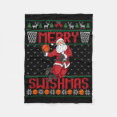 Santa Playing Sketll Ugly Christmas Sweater Swishm Fleece Deken (Voorkant)