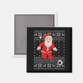 Santa Playing Soccer Football Ugly Christmas Sweat Magneet (Voorkant / Achterkant)