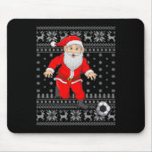 Santa Playing Soccer Football Ugly Christmas Sweat Muismat (Voorkant)