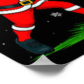 Santa Playing Soccer Xmas Funny Christmas Soccer S Poster (Hoek)