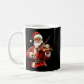 Santa Playing Violin Funny Violin Player Violinist Koffiemok (Links)