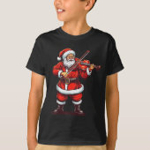 Santa Playing Violin Funny Violinist Violin Player T-shirt (Voorkant)
