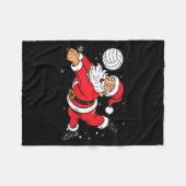 Santa Playing Volleyball Christmas Pajama Cool Srt Fleece Deken (Voorkant (Horizontaal))