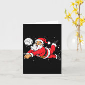Santa Playing Volleyball Christmas Pajama Cool Srt Kaart (Gele Bloem)