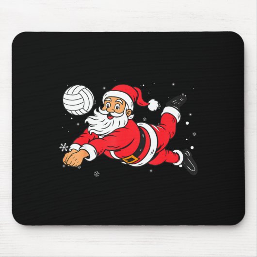 Santa Playing Volleyball Christmas Pajama Cool Srt Muismat (Voorkant)