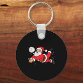 Santa Playing Volleyball Christmas Pajama Cool Srt Sleutelhanger (Voorkant)