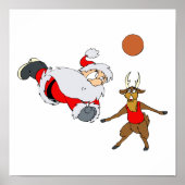 santa playing volleyball poster (Voorkant)