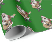 Santa Plays Accoustic Guitar Cadeaupapier (Rol Hoek)