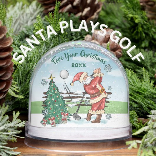 SANTA PLAYS GOLF FORE YOUR CHRISTMAS SNOW GLOBES SNEEUWBOL