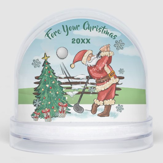 SANTA PLAYS GOLF FORE YOUR CHRISTMAS SNOW GLOBES SNEEUWBOL (Voorkant)