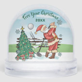SANTA PLAYS GOLF FORE YOUR CHRISTMAS SNOW GLOBES SNEEUWBOL (Achterkant)