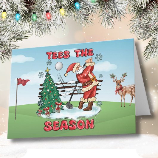 Santa Plays Golf - T - shirts van het seizoen Kaart