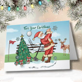 Santa Plays Golf - Voor uw Kerst Kaart