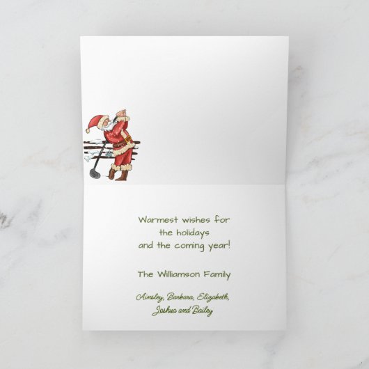 Santa Plays Golf - Voor uw Kerst Kaart (Binnen)