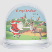 SANTA PLAYS GOLF WITH REINDEER  SNEEUWBOL (Voorkant)