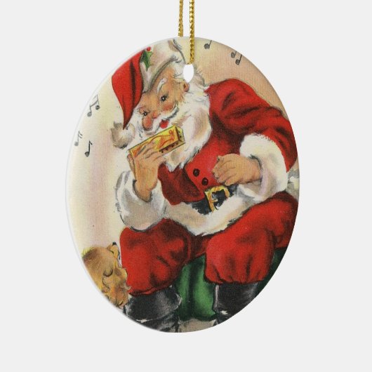 Santa Plays Harmonica Keramisch Ornament (Rechts)