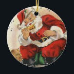 Santa Plays Harmonica Keramisch Ornament<br><div class="desc">Dit is een unieke versie van de Kerstman.  Hij ziet zelden iets anders doen dan met Kerstmis werken.</div>