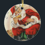 Santa Plays Harmonica Keramisch Ornament<br><div class="desc">Dit is een unieke versie van de Kerstman.  Hij ziet zelden iets anders doen dan met Kerstmis werken.</div>