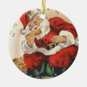Santa Plays Harmonica Keramisch Ornament (Voorkant)
