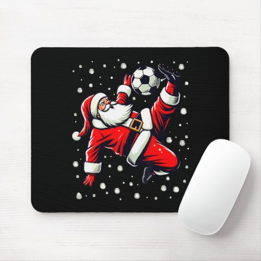 Santa Plays Soccer Bicycle Kick, Christmas Women M Muismat (Met muis)