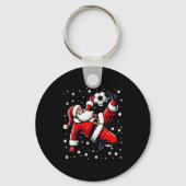 Santa Plays Soccer Bicycle Kick, Christmas Women M Sleutelhanger (Voorkant)