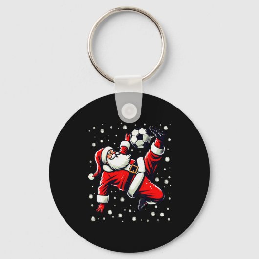 Santa Plays Soccer Bicycle Kick, Christmas Women M Sleutelhanger (Voorkant)