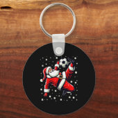 Santa Plays Soccer Bicycle Kick, Christmas Women M Sleutelhanger (Voorkant)