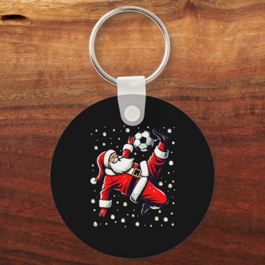 Santa Plays Soccer Bicycle Kick, Christmas Women M Sleutelhanger (Voorkant)