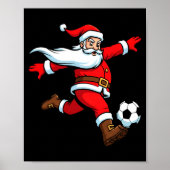 Santa Plays Soccer Christmas Srts Women Men Kids L Poster (Voorkant)