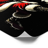 Santa Plays Soccer Srts, Xmas Christmas Women Men  Poster (Hoek)