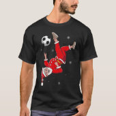 Santa Plays Voetbal Scissors Kick Kerstmis Sp T-shirt (Voorkant)