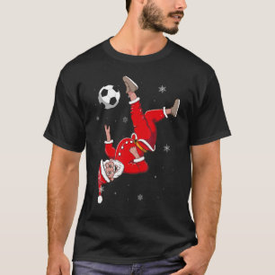 Santa Plays Voetbal Scissors Kick Kerstmis Sp T-shirt