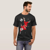 Santa Plays Voetbal Scissors Kick Kerstmis Sp T-shirt (Voorkant volledig)
