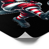 Santa Plays Voetbal Sport Kerstmis Vrouwen Mannen  Poster (Hoek)