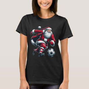 Santa Plays Voetbal Sport Kerstmis Vrouwen Mannen T-shirt